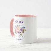  beste moeder ooit |  Rustige bloemen Mok (Voorkant links)