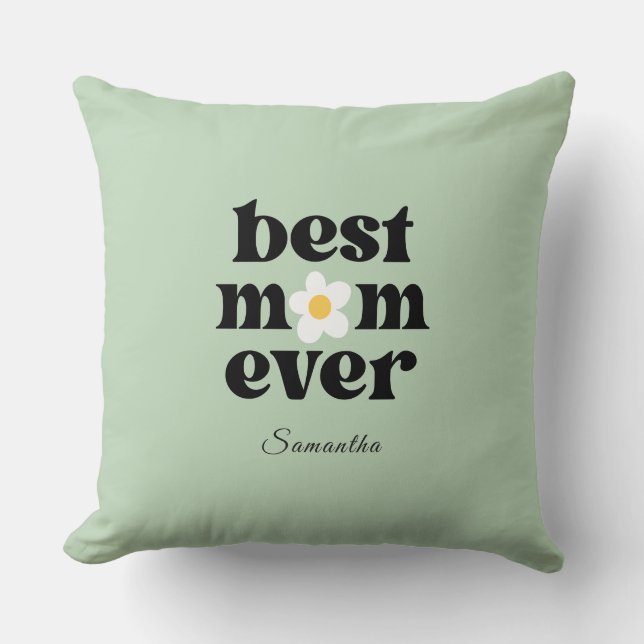 Beste moeder ooit saliegroen Moederdag Kussen (Voorkant)