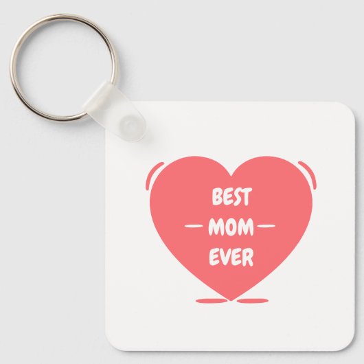 Beste moeder ooit schattig roze bewerkbaar sleutelhanger (Voorkant)