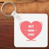 Beste moeder ooit schattig roze bewerkbaar sleutelhanger (Voorkant)