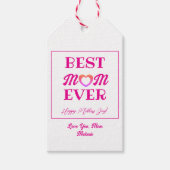 Beste Moeder Ooit Schattig Roze Hart Moedersdag Fa Cadeaulabel (Voorkant)