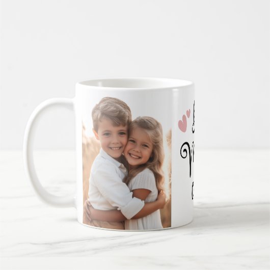 Beste moeder ooit schattig script blush roze harte koffiemok (Links)