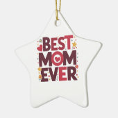Beste Moeder Ooit Schattige Harten Moederdag Keramisch Ornament (Links)