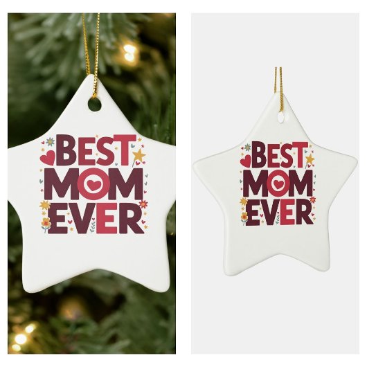 Beste Moeder Ooit Schattige Harten Moederdag Keramisch Ornament
