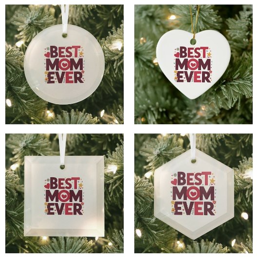 Beste Moeder Ooit Schattige Harten Moederdag Keramisch Ornament