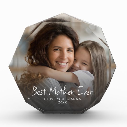 Beste moeder ooit Schattige Modern gepersonaliseer Fotoblokken (Voorkant)