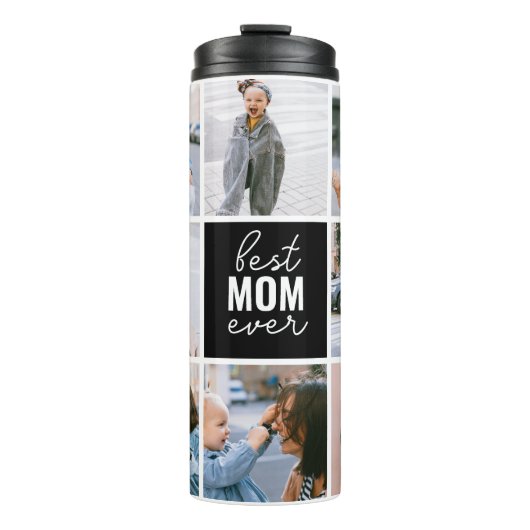 Beste Moeder ooit Schattige Script Fotocollage Thermosbeker (Voorkant)