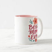 Beste moeder ooit - Schattigee Floral Moederdag De Tweekleurige Koffiemok (Voorkant rechts)