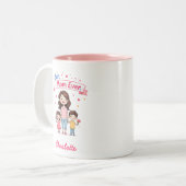 Beste moeder ooit | Schattigee gepersonaliseerde m Tweekleurige Koffiemok (Voorkant links)