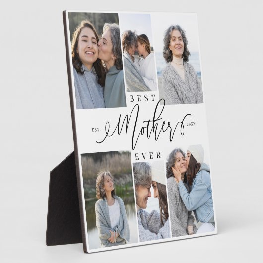 Beste moeder ooit script 6 fotocollage Keepsake Fotoplaat (Zijkant)