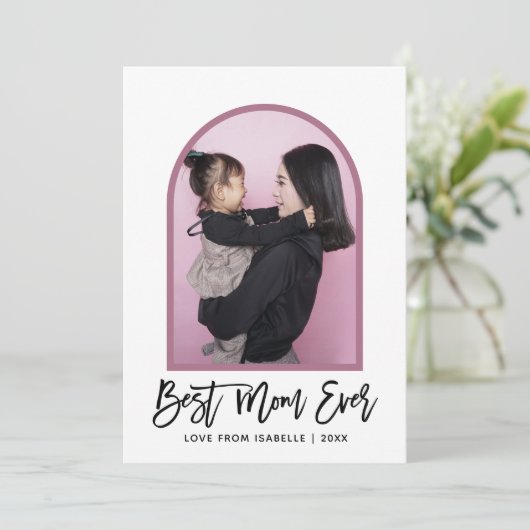 Beste moeder ooit script foto Moederdag Kaart (Staand voorkant)