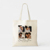 Beste Moeder ooit Script Fotocollage Tote Bag (Achterkant)
