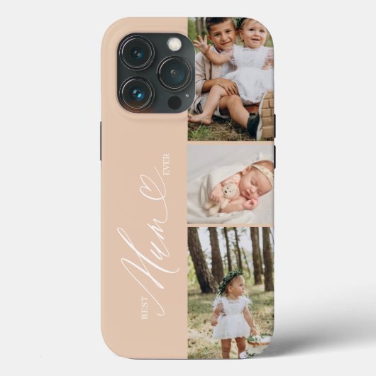 Beste moeder ooit script Moederdag 3 fotocollage Case-Mate iPhone Case (Achterkant)