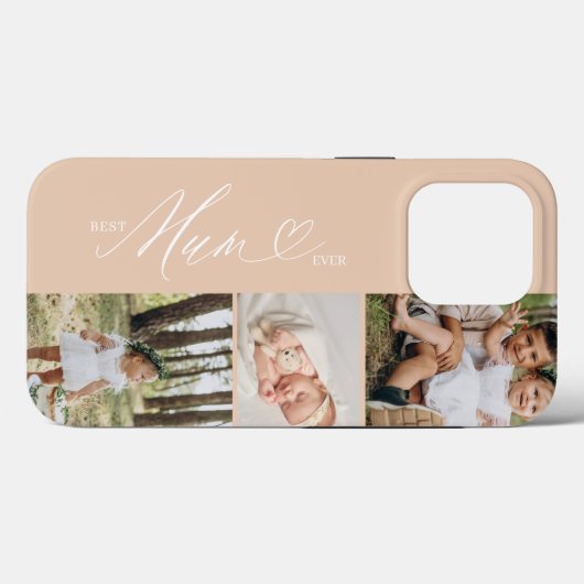 Beste moeder ooit script Moederdag 3 fotocollage Case-Mate iPhone Case (Achterkant (horizontaal))