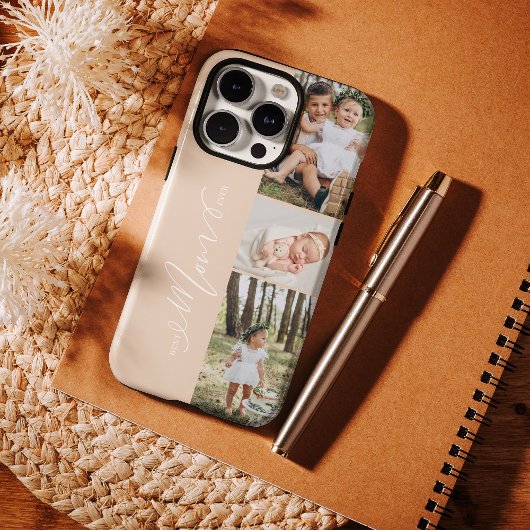 Beste moeder ooit script Moederdag 3 fotocollage Case-Mate iPhone Case
