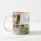 Beste moeder ooit script Moederdag 5 fotocollage Tweekleurige Koffiemok (Links)