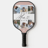 Beste moeder ooit script Moederdag 6 fotocollage Pickleball Paddle (Voorkant)