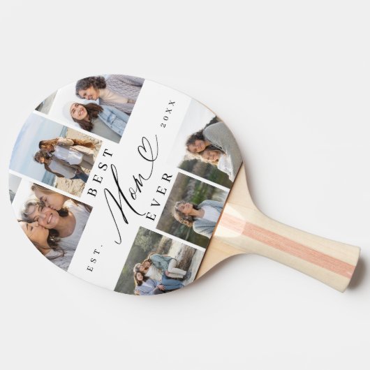 Beste moeder ooit script Moederdag 6 fotocollage Tafeltennisbatje (Zijkant)