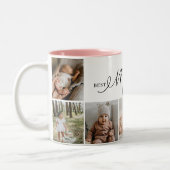 Beste moeder ooit script Moederdag 7 fotocollage Tweekleurige Koffiemok (Links)