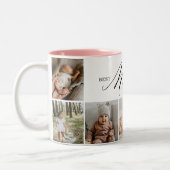 Beste moeder ooit script Moederdag 7 fotocollage Tweekleurige Koffiemok (Links)