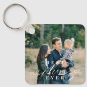 Beste moeder ooit script Moederdag foto Keepsake Sleutelhanger (Voorkant)