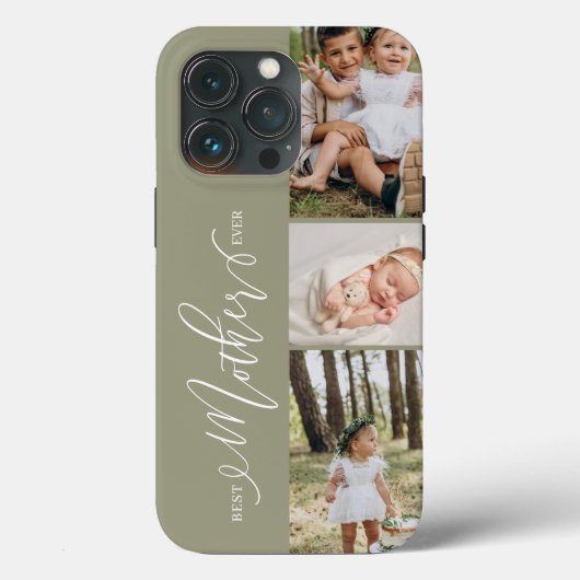 Beste moeder ooit script Moederdag fotocollage Case-Mate iPhone Case (Achterkant)
