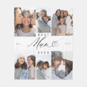 Beste moeder ooit script Moederdag fotocollage Fleece Deken (Voorkant)