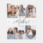 Beste moeder ooit script Moederdag fotocollage Fleece Deken (Voorkant)