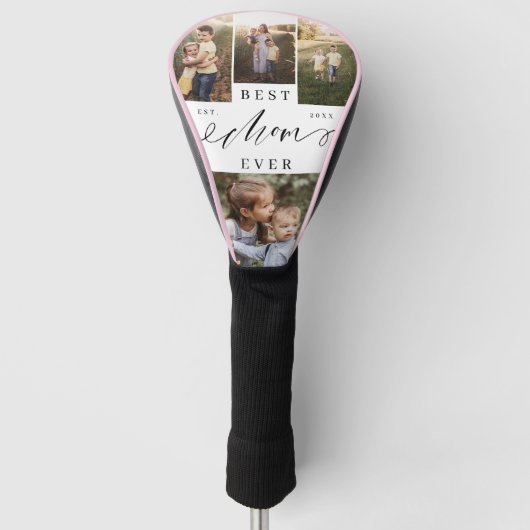 Beste Moeder ooit Script Moederdag Fotocollage Golfheadcover (Voorkant)