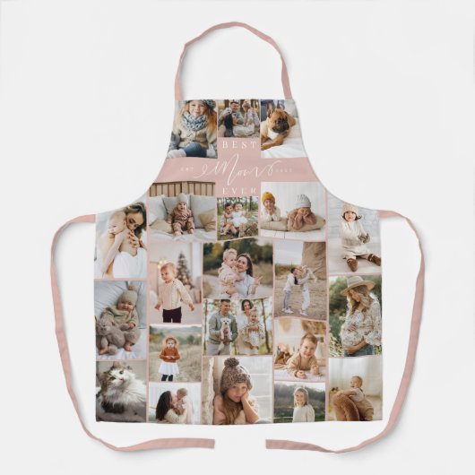 Beste Moeder ooit Script Moederdag Fotocollage Schort (Voorkant)