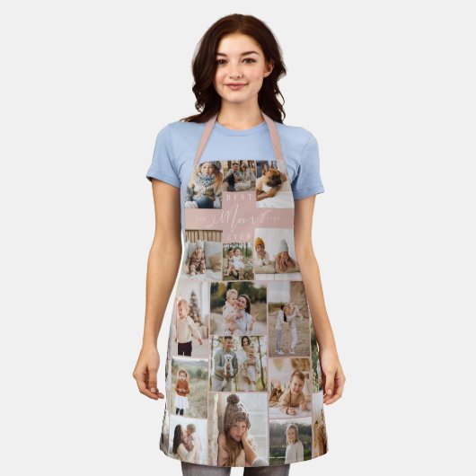 Beste Moeder ooit Script Moederdag Fotocollage Schort (Gedragen)