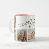 Beste moeder ooit script Moederdag fotocollage Tweekleurige Koffiemok (Voorkant links)
