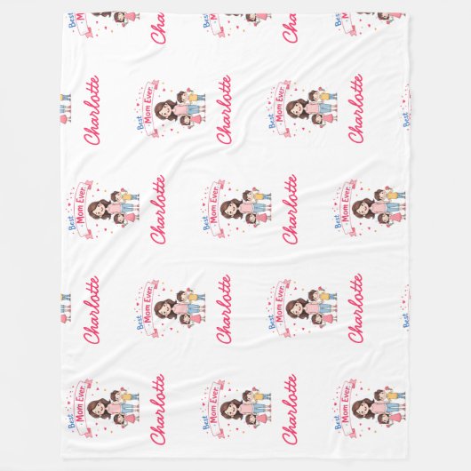 Beste moeder ooit | Sentimenteel Gepersonaliseerde Fleece Deken (Voorkant)