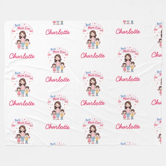 Beste moeder ooit | Sentimenteel Gepersonaliseerde Fleece Deken (Voorkant (Horizontaal))