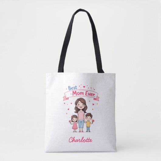 Beste moeder ooit | Sentimenteel Gepersonaliseerde Tote Bag (Voorkant)