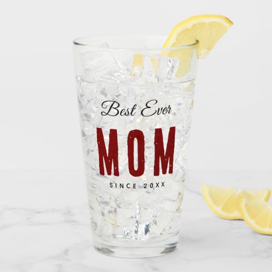 Beste moeder ooit sinds 20XX Modern Simple Preppy Glas (Achterkant ijs)