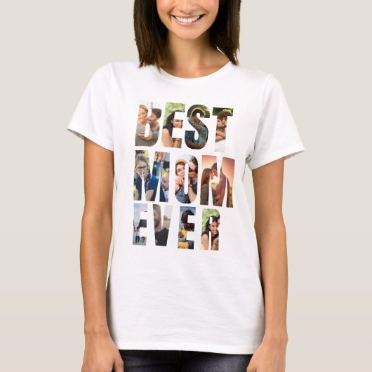 Beste Moeder Ooit | Sjabloon voor Fotocollage T-shirt (Voorkant)