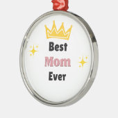 Beste moeder ooit sms'en met witte kroon metalen ornament (Links)