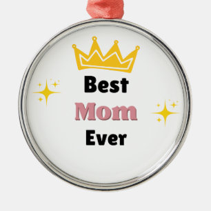Beste moeder ooit sms'en met witte kroon metalen ornament