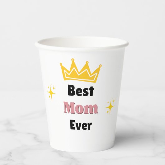 Beste moeder ooit sms'en met witte kroon papieren bekers (Voorkant)