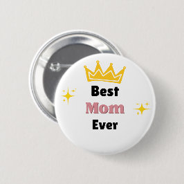 Beste moeder ooit sms'en met witte kroon ronde button 5,7 cm