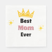 Beste moeder ooit sms'en met witte kroon servet (Voorkant)
