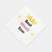 Beste moeder ooit sms'en met witte kroon servet (Hoek)