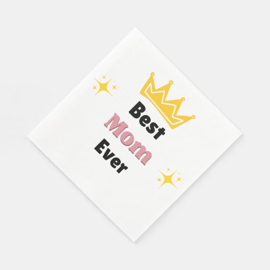 Beste moeder ooit sms'en met witte kroon servet (Hoek)