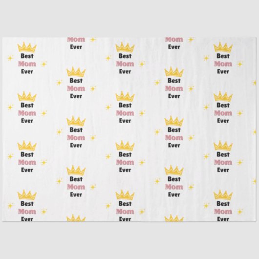 Beste moeder ooit sms'en met witte kroon tissuepapier (Voorkant)