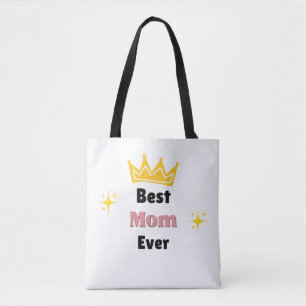 Beste moeder ooit sms'en met witte kroon tote bag