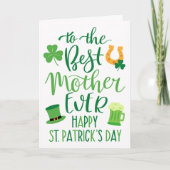 Beste Moeder Ooit St Patrick's Day Typografie Kaart (Voorkant)