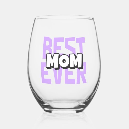Beste moeder ooit Stemless Wine Glass Moederdag Gi Wijnglas Zonder Voet (Voorkant)