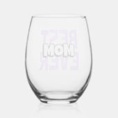 Beste moeder ooit Stemless Wine Glass Moederdag Gi Wijnglas Zonder Voet (Achterkant)