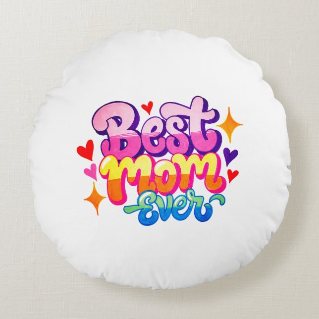 Beste moeder ooit (stijl 1) rond kussen (Voorkant)